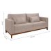 Sofá 3 Lugares Bahamas Suede Areia 200 cm