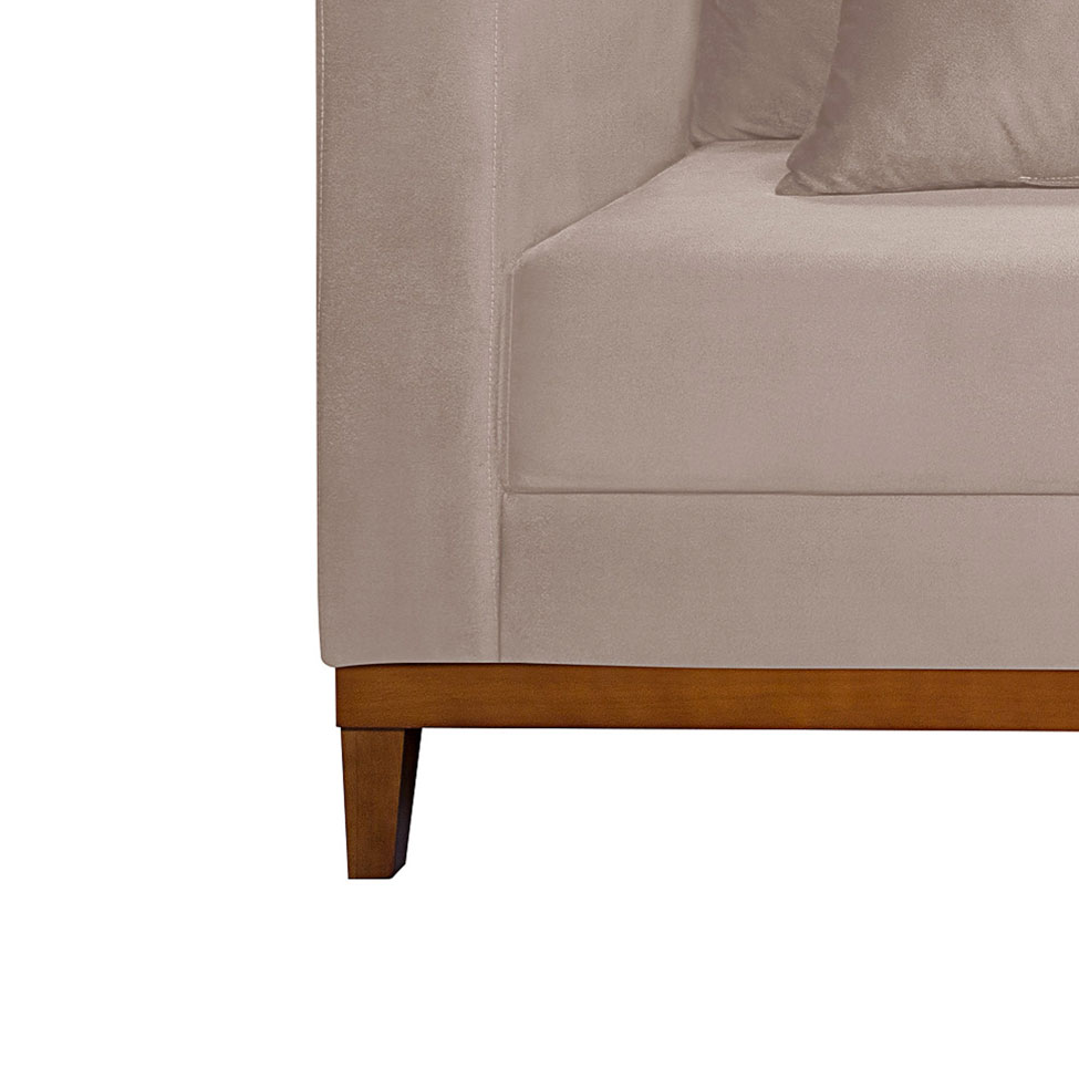 Sofá 3 Lugares Bahamas Suede Areia 200 cm