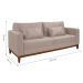Sofá 3 Lugares Bahamas Suede Areia 230 cm