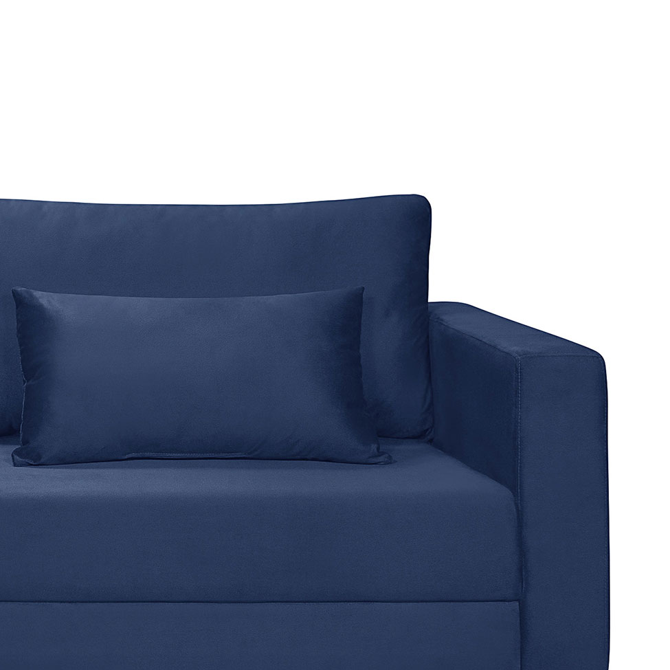 Sofá 3 Lugares Bahamas Suede Azul 200 cm