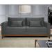 Sofá 3 Lugares Bahamas Suede Cinza 200 cm