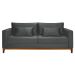 Sofá 3 Lugares Bahamas Suede Cinza 230 cm