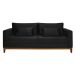 Sofá 3 Lugares Bahamas Suede Preto 200 cm