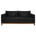 Sofá 3 Lugares Bahamas Suede Preto 230 cm