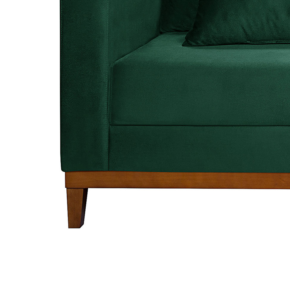 Sofá 3 Lugares Bahamas Suede Verde 200 cm