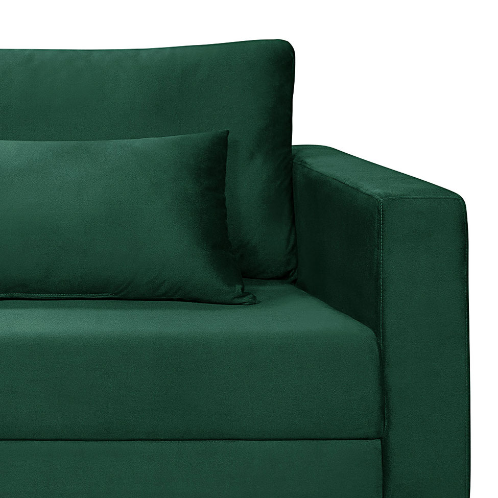 Sofá 3 Lugares Bahamas Suede Verde 200 cm