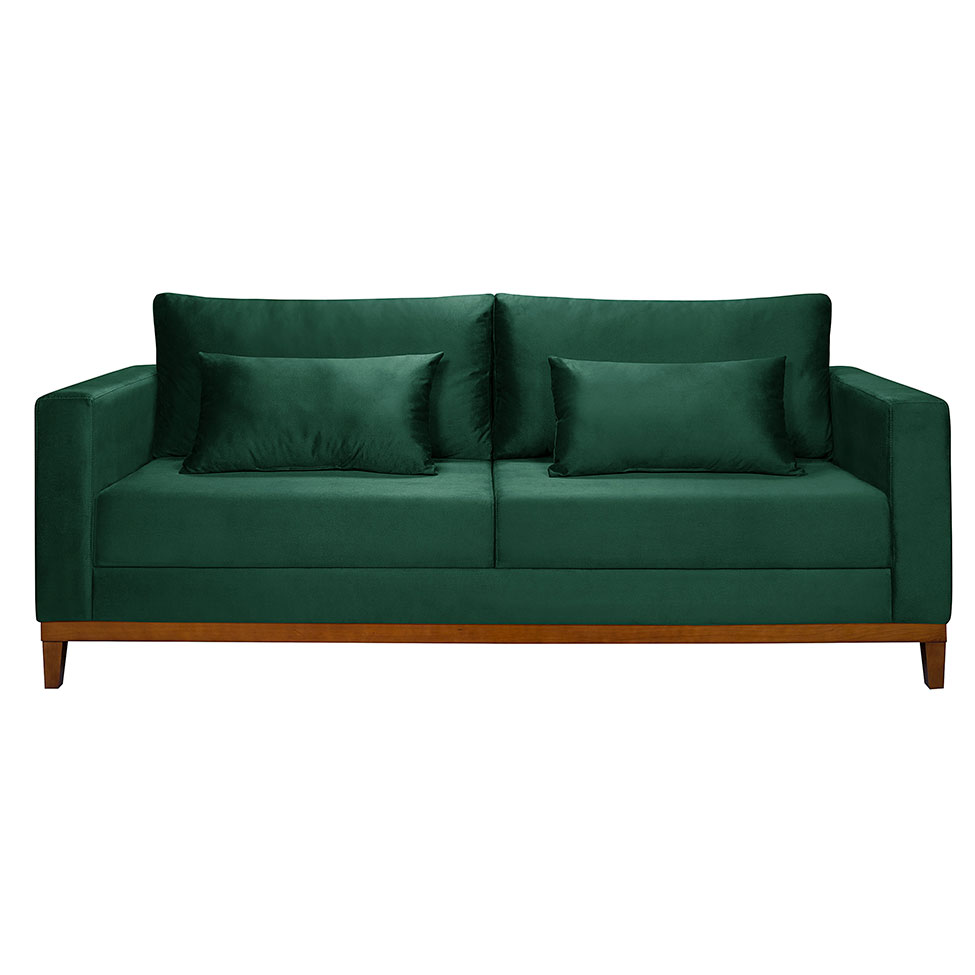 Sofá 3 Lugares Bahamas Suede Verde 230 cm