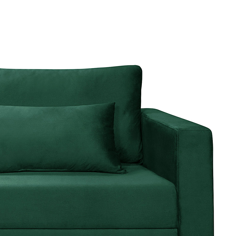 Sofá 3 Lugares Bahamas Suede Verde 230 cm
