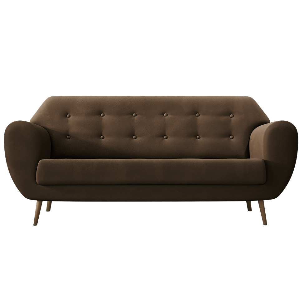 Sofá 3 Lugares Beegees Suede Marrom