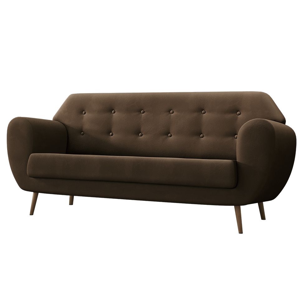 Sofá 3 Lugares Beegees Suede Marrom
