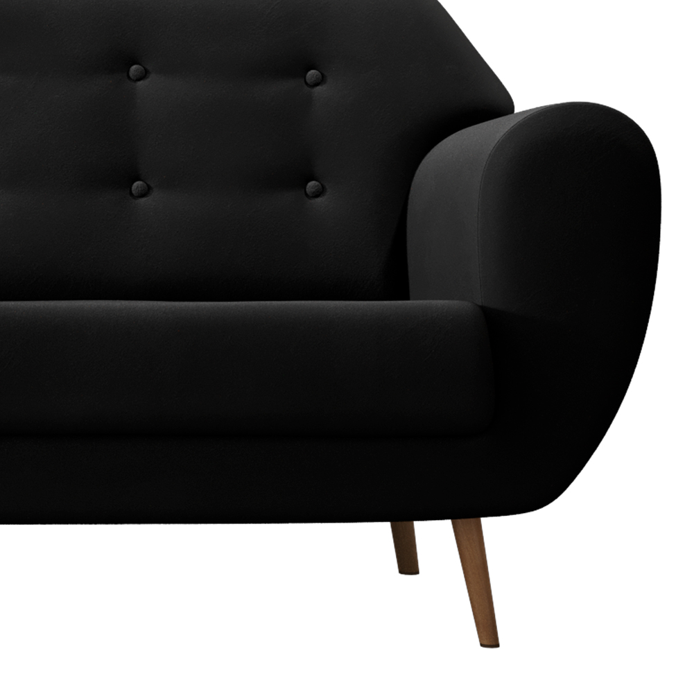 Sofá 3 Lugares Beegees Suede Preto