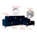 Sofá 3 Lugares Belgrado com Chaise Direito Linho Azul Marinho 230 cm