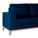 Sofá 3 Lugares Belgrado com Chaise Direito Linho Azul Marinho 230 cm