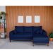 Sofá 3 Lugares Belgrado com Chaise Direito Linho Azul Marinho 230 cm