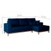 Sofá 3 Lugares Belgrado com Chaise Direito Linho Azul Marinho 230 cm