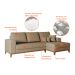 Sofá 3 Lugares Belgrado com Chaise Direito Linho Bege 230 cm