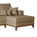 Sofá 3 Lugares Belgrado com Chaise Direito Linho Bege 230 cm