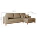 Sofá 3 Lugares Belgrado com Chaise Direito Linho Bege 230 cm