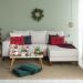 Sofá 3 Lugares Belgrado com Chaise Direito Linho Cru 230 cm
