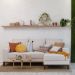 Sofá 3 Lugares Belgrado com Chaise Direito Linho Cru 230 cm