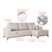 Sofá 3 Lugares Belgrado com Chaise Direito Linho Cru 230 cm