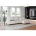 Sofá 3 Lugares Belgrado com Chaise Direito Linho Cru 230 cm