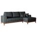 Sofá 3 Lugares Belgrado com Chaise Direito Linho Grafite 230 cm