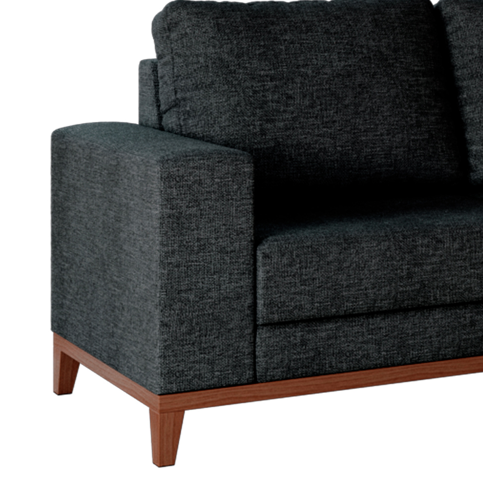Sofá 3 Lugares Belgrado com Chaise Direito Linho Grafite 230 cm
