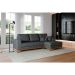 Sofá 3 Lugares Belgrado com Chaise Direito Linho Grafite 230 cm