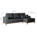 Sofá 3 Lugares Belgrado com Chaise Direito Linho Grafite 230 cm