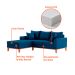 Sofá 3 Lugares Beny Com Chaise Esquerdo Linho Azul Marinho