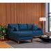 Sofá 3 Lugares Beny Com Chaise Esquerdo Linho Azul Marinho