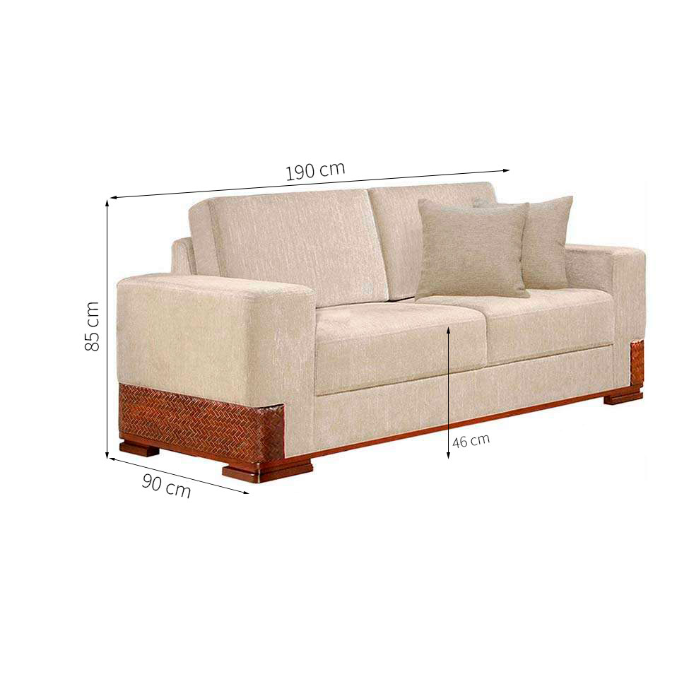 Sofá 3 Lugares Bretanha Linho Creme I