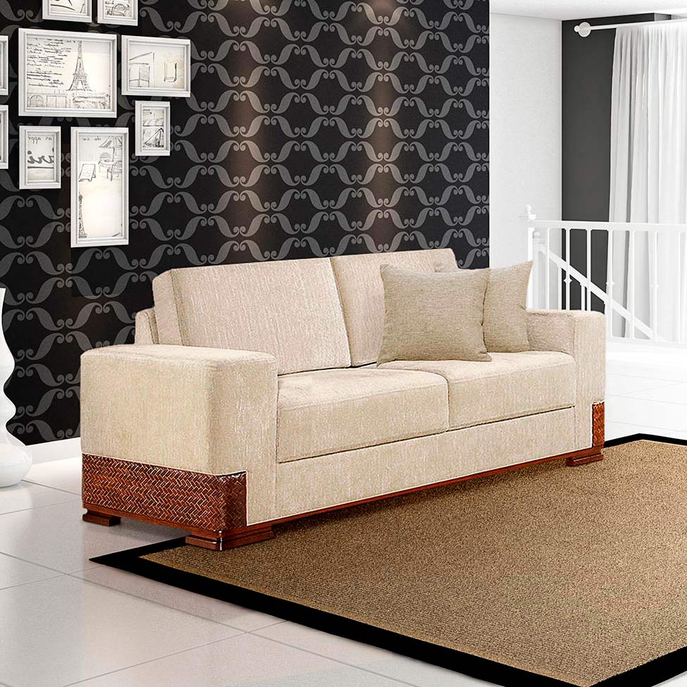 Sofá 3 Lugares Bretanha Linho Creme I