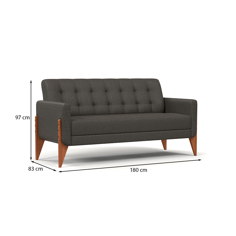 Sofá 3 Lugares Brooklin Linho Mescla 180 cm
