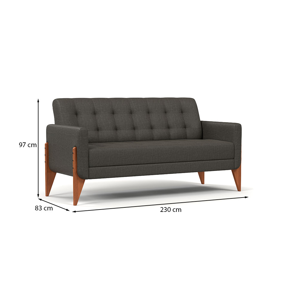 Sofá 3 Lugares Brooklin Linho Mescla 230 cm