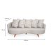 Sofá 3 Lugares Capri Veludo Bege 220 cm