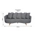 Sofá 3 Lugares Capri Veludo Cinza 220 cm