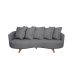 Sofá 3 Lugares Capri Veludo Cinza 220 cm