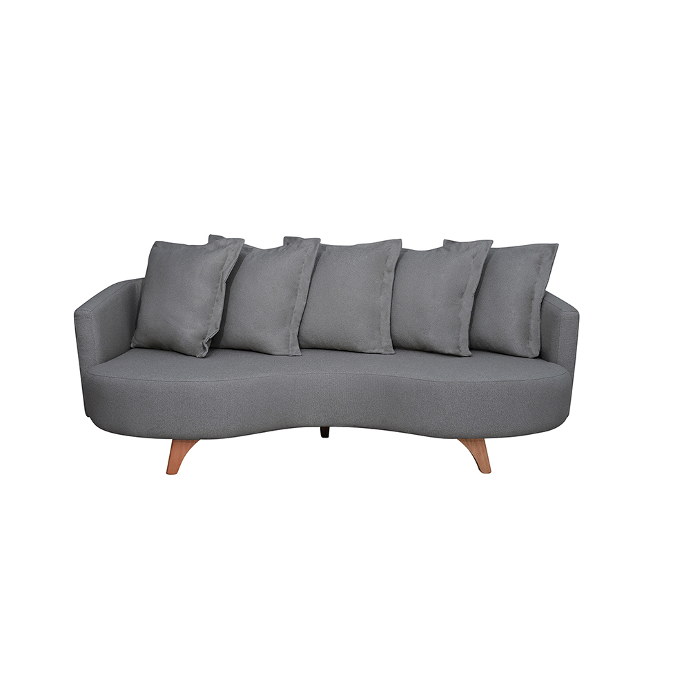 Sofá 3 Lugares Capri Veludo Cinza 220 cm
