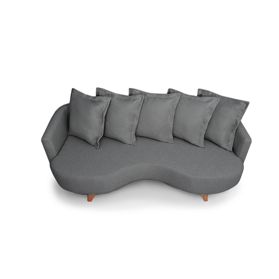 Sofá 3 Lugares Capri Veludo Cinza 220 cm