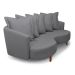 Sofá 3 Lugares Capri Veludo Cinza 220 cm