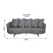 Sofá 3 Lugares Capri Veludo Cinza 240 cm