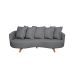Sofá 3 Lugares Capri Veludo Cinza 240 cm