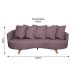 Sofá 3 Lugares Capri Veludo Rosa 220 cm