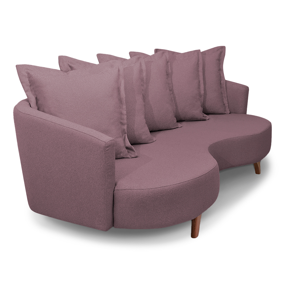 Sofá 3 Lugares Capri Veludo Rosa 220 cm