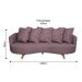 Sofá 3 Lugares Capri Veludo Rosa 240 cm