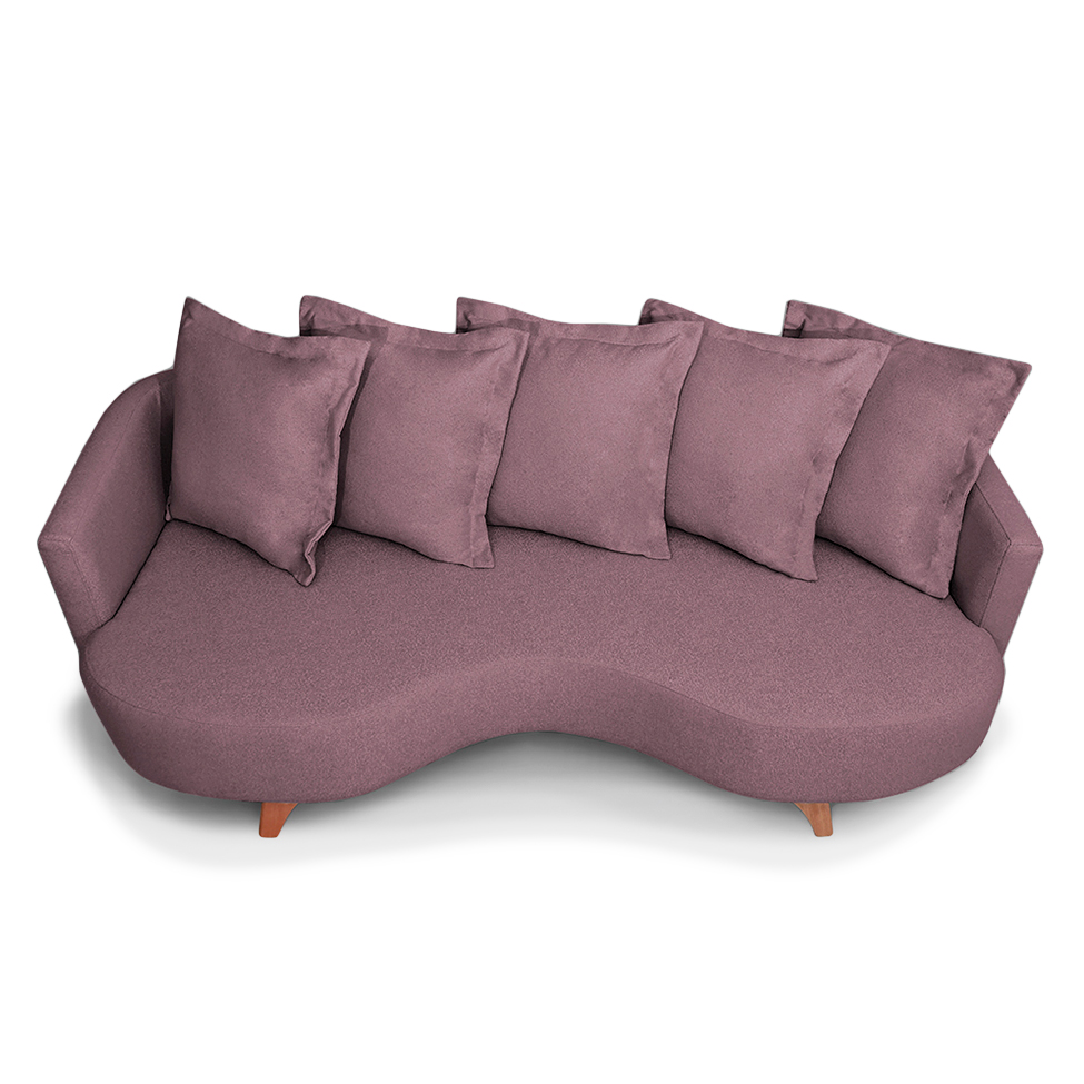 Sofá 3 Lugares Capri Veludo Rosa 240 cm