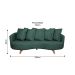 Sofá 3 Lugares Capri Veludo Verde 240 cm