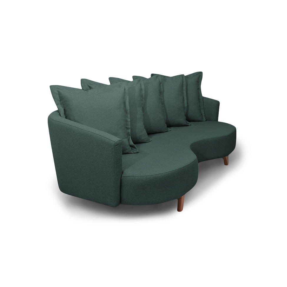Sofá 3 Lugares Capri Veludo Verde 240 cm